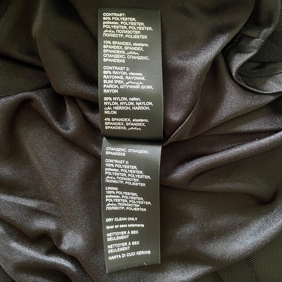 BEBE Black and Gold Lace Metallic Velour Dress US XXS - Picture 11 of 12